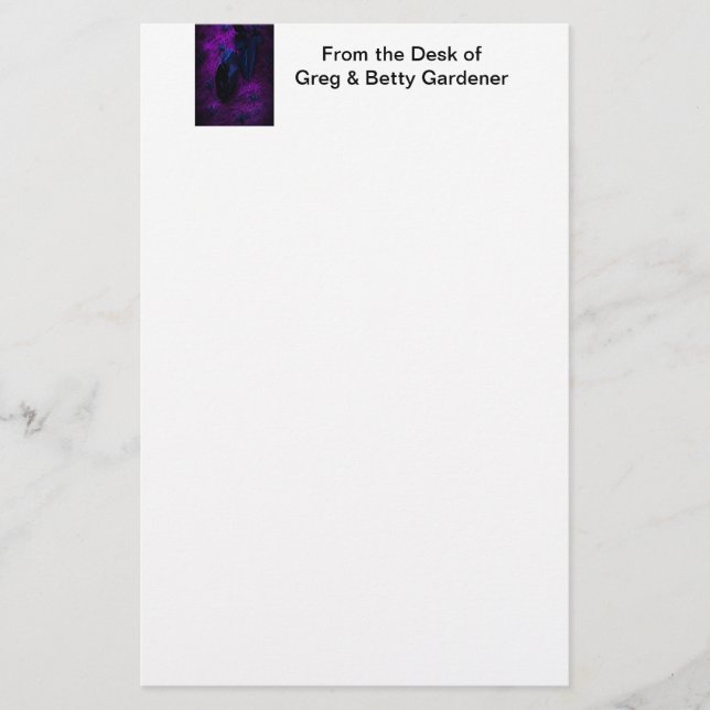 Rose aus schwarzem Material, Schwarze Spinnen Briefpapier (Vorderseite)