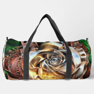 Rose aus Steampunken mit Oberflächengesicht - Mech Duffle Bag
