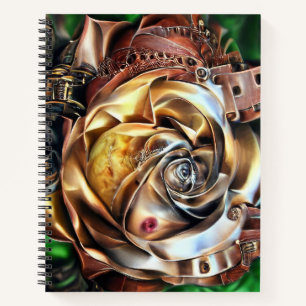Rose aus Steampunken mit Oberflächengesicht - Mech Notizbuch
