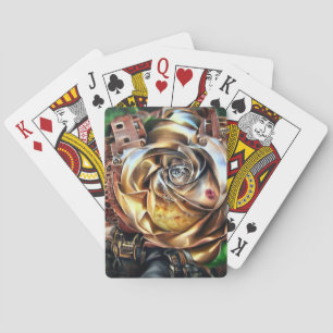 Rose aus Steampunken mit Oberflächengesicht - Mech Spielkarten