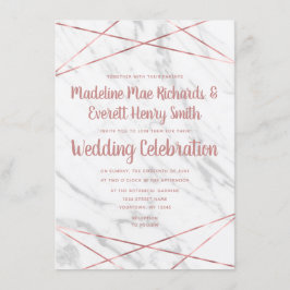 Rose aus weißem Marmor, dreieckig Einladung zur Ho