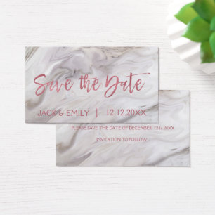 Rose aus weißem Marmor Gold Pink Foil Save the Dat