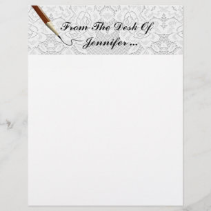 Rose aus Weißspitzen Letterhead Stationierung