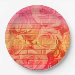 Rose aus Ziegelstein 17 Teller aus rosafarbenem Le