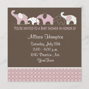 Rose aux invitations Brown de baby shower