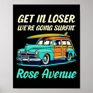 Rose Avenue Strand Kalifornien Surfen Frauen Männe Poster