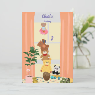 Rose Baby Bear Geburtstag Einladung