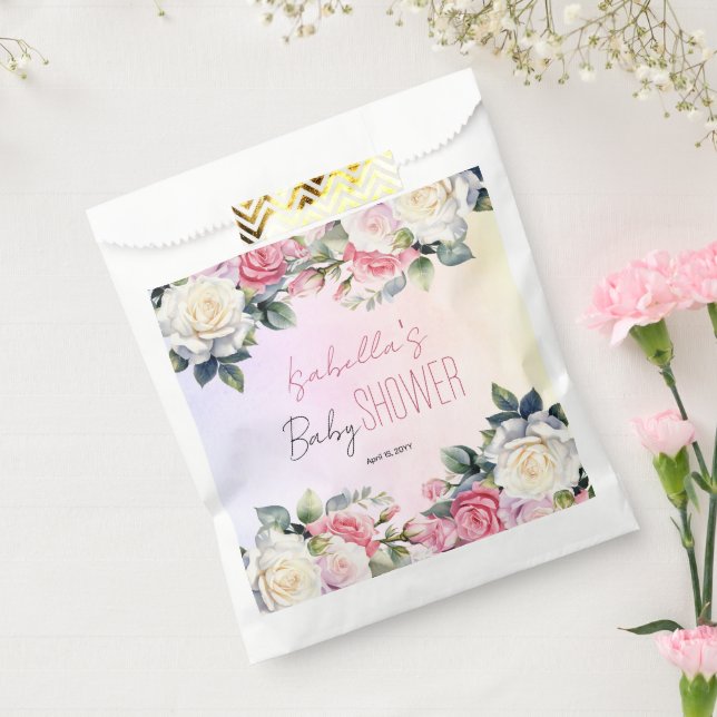 Rose Baby in Bloom Floral Baby Dusche Geschenktütchen (Versiegelt)