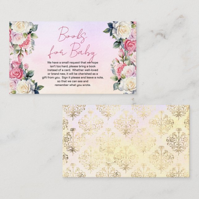 Rose Baby in Bloom Floral Books for Baby Begleitkarte (Vorne/Hinten)