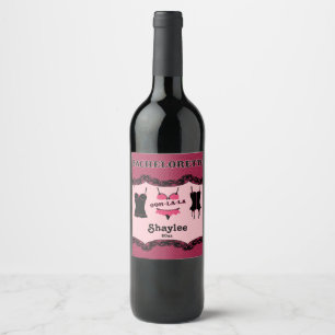 Rose, Bachelorette, Étiquette de vin de lingerie