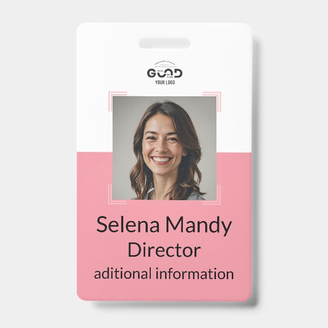 Rose | Badge de sécurité de l'entreprise pour phot (Avant)