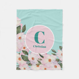 Rose Ballerina Monogramm Fleecedecke