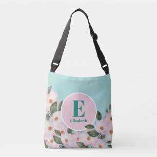 Rose Ballerina Monogramm Tragetaschen Mit Langen Trägern