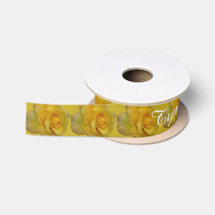Rose Band, kundenspezifische Gelbe Rose Blume Band Satinband