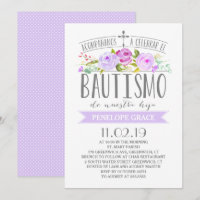 Rose Banner Lila| Spanisch Bautismo