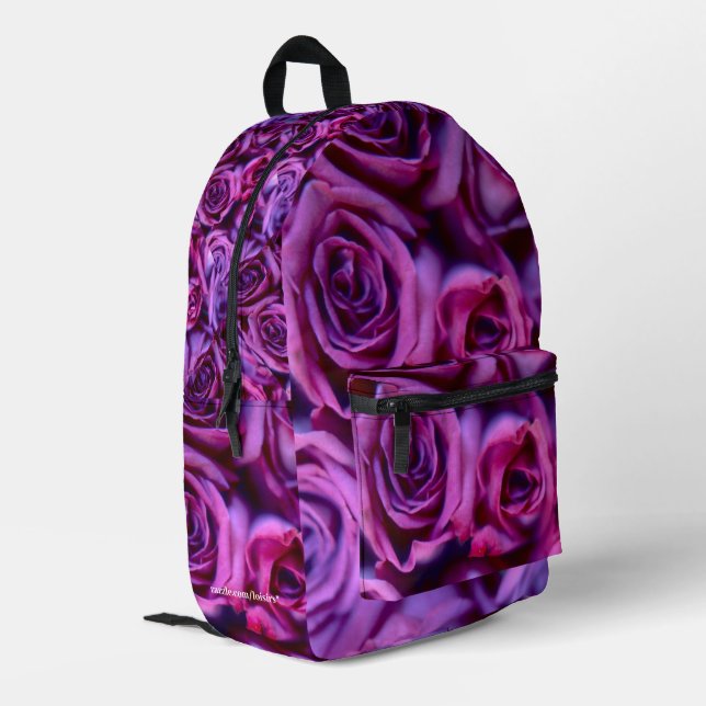 Rose Bedruckter Rucksack (Rückseitige Ecke links)