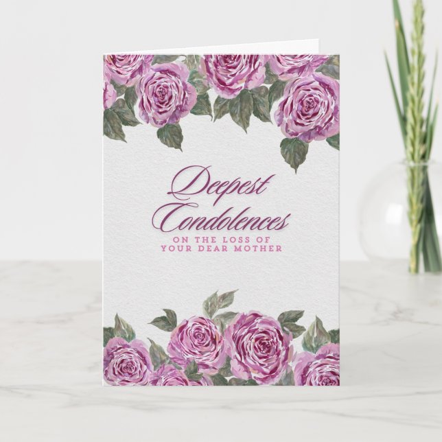 Rose Beileid Bouquet - Mutterschaftsverlust Karte (Vorderseite)
