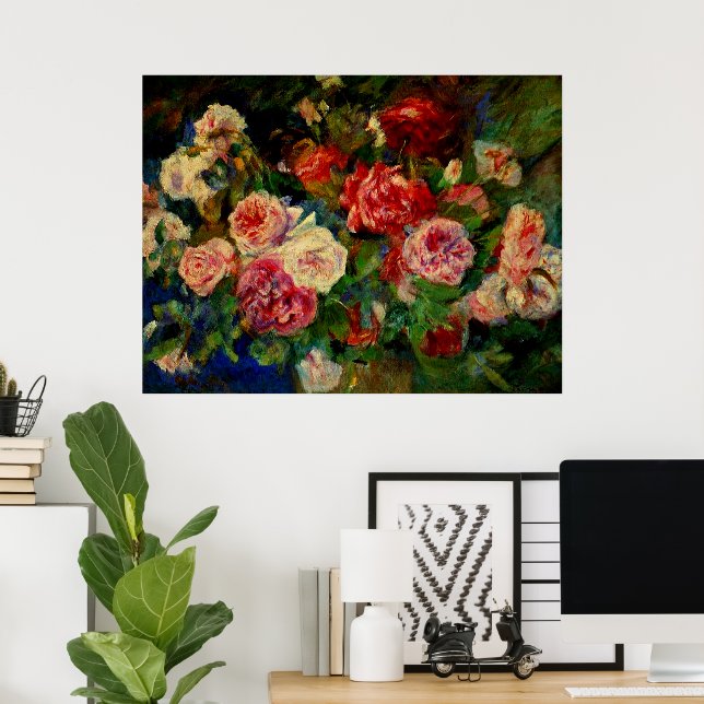 Rose, berühmtes Gemälde von Pierre Renoir, Poster (Heimbüro)