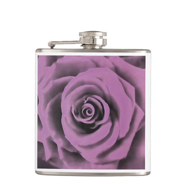 Rose "Big Dark Lavender" Flachmann (Vorderseite)