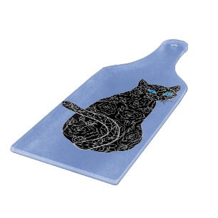 Rose Black Cat Cutting Board - Farbe auswählen Schneidebrett
