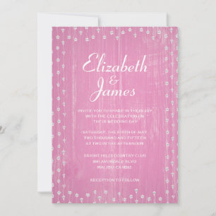 Rose Blanc Rustique Pays Bois Mariage Invitations