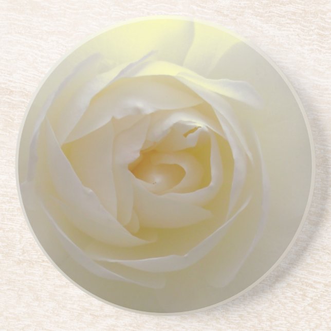 Rose blanche Dessous de verre Belle décoration Ros (Devant)