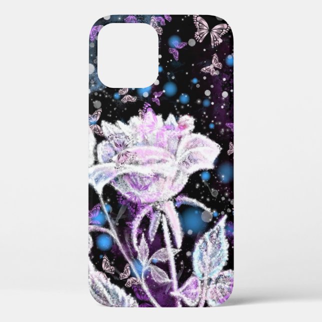 Rose blanche et coque iphone de papillons (Verso)