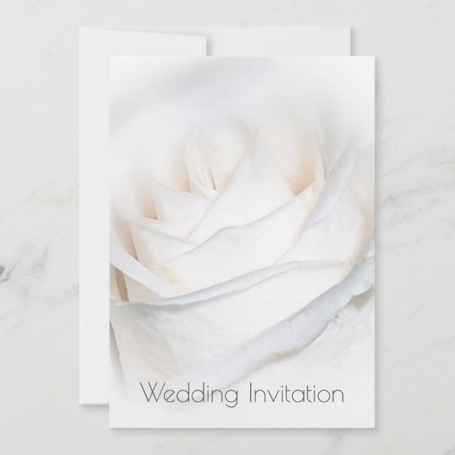 Rose blanche Faire-part de mariage personnalisée (Devant)
