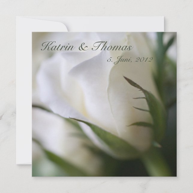 Rose blanche • Invitation de mariage (Devant)