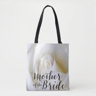 Rose blanche Mère du Sac fourre-tout de toile de m