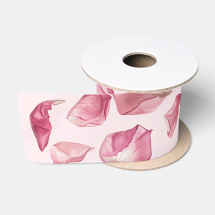 Rose Blätter Muster Petals und Prosecco Bridal Satinband