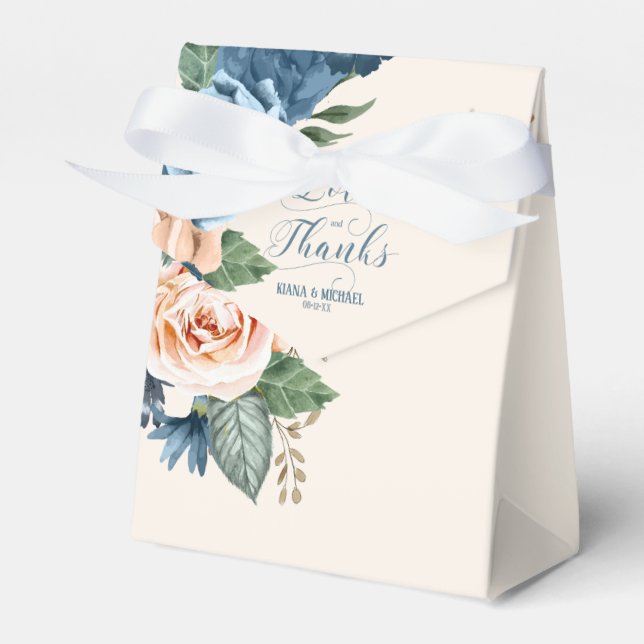 Rose Blau/Peach Liebe und Dank ID584 Geschenkschachtel (Vorderseite)