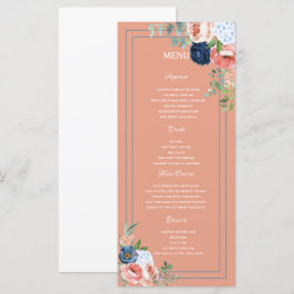 Rose Blau und Blau Menükarte