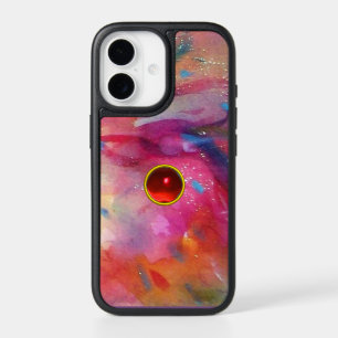 ROSE BLEU ABSTRAIT, Rouge Ruby Gemstone coque ipho