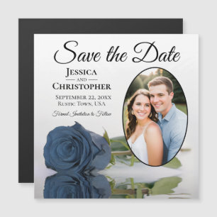 Rose Bleu Acier Magnet Photo de Mariage Enregistre
