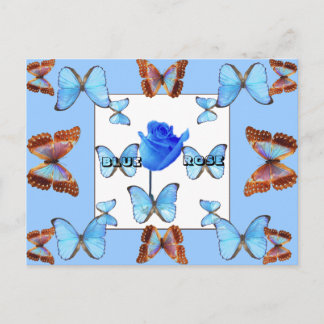ROSE BLEU ! Carte postale