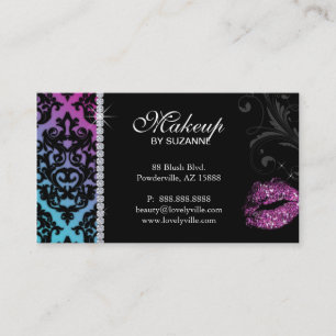 Rose bleu de damassé de carte de visite de