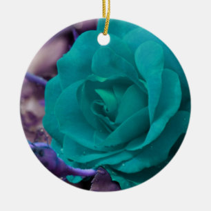 Rose Bleu En Ornement Fleur Fleurie