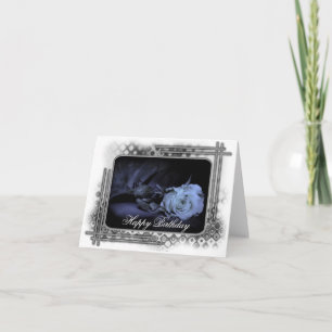 Rose bleu foncé Grunge Bonne carte d'anniversaire