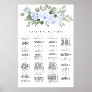 Rose bleu - Mariage alphabétique Tableau de sièges
