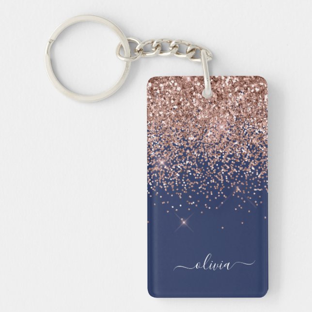 Rose bleu marine Gold Blush Pink Parties scintilla (Devant)