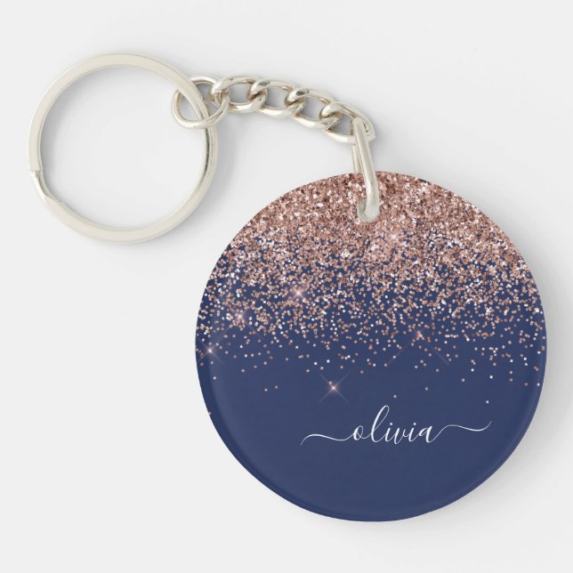 Rose bleu marine Gold Blush Pink Parties scintilla (Devant)