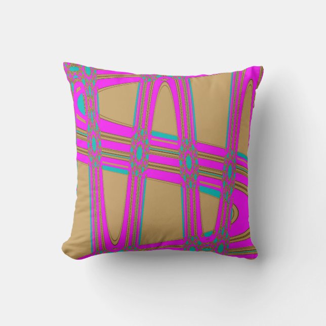 Rose Bleu Tan Moderne Graphisme S Coussin Motif (Recto)