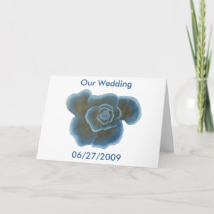 Rose bleue, Notre mariage, cartes d'invitation