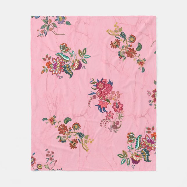 "Rose Bloom Elegance Fleecedecke (Vorderseite)