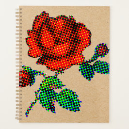 Rose Bloom Halftone auf braunem Papier Fine Art Planer