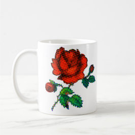 Rose Bloom Halftone Fine Art Kaffeetasse