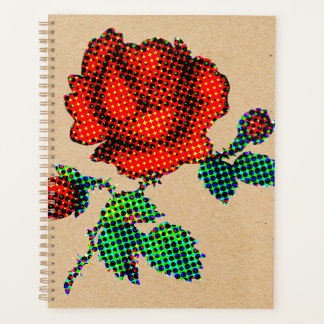 Rose Bloom Halftone on Brown Paper Fine Art