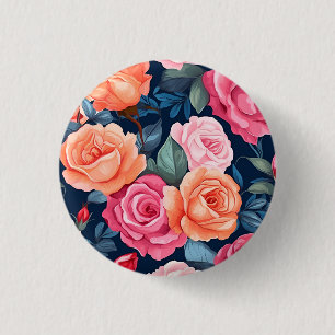 Rose Blooming Blume Muster-80037 Button