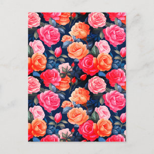 Rose Blooming Blume Muster-80037 Postkarte